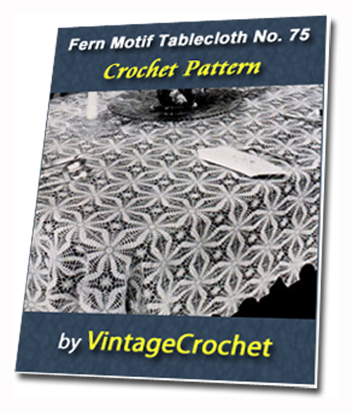 Product picture Fern Motif Tablecloth Vintage Crochet pattern eBook (PDF)
