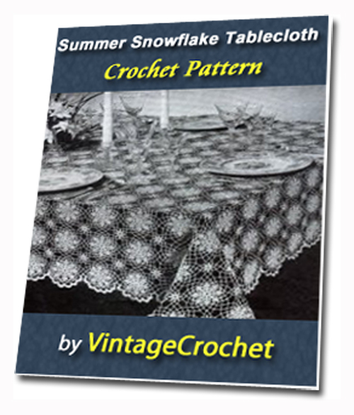 Product picture Summer SnowflakeTablecloth Vintage Crochet pattern eBook