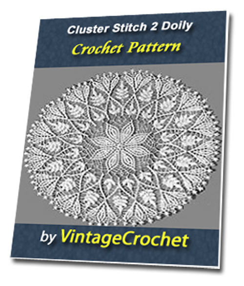 Product picture Cluster Stich 2 Doily Vintage Crochet Pattern Ebook