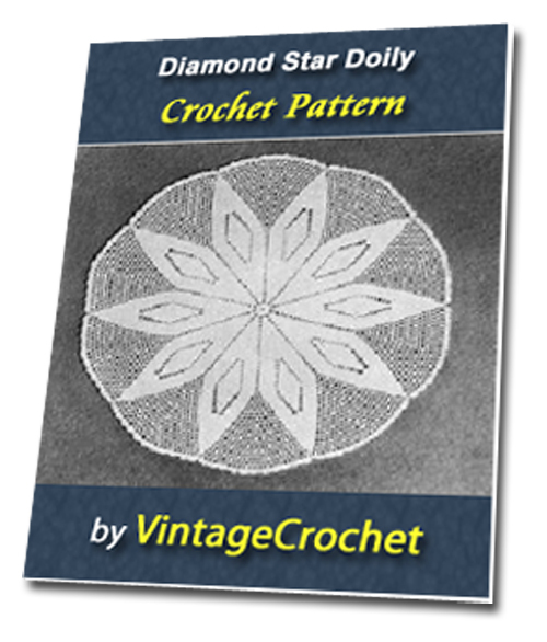 Product picture Diamond Star Doily Vintage Crochet Pattern Ebook
