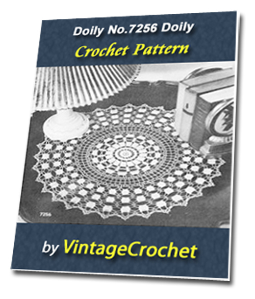 Product picture Doily No.7256 Vintage Crochet Pattern Ebook