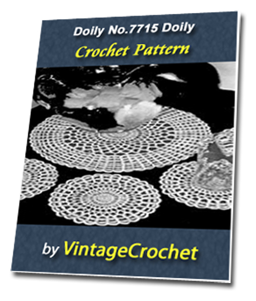 Product picture Doily Mat Set No.7715 Vintage Crochet Pattern Ebook