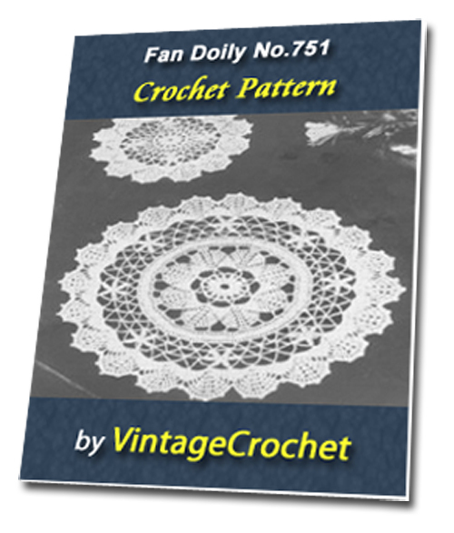 Product picture Fan Doily No.751 Vintage Crochet Pattern Ebook