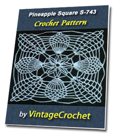 Product picture Pineapple Square S-743 Vintage Crochet Pattern eBook
