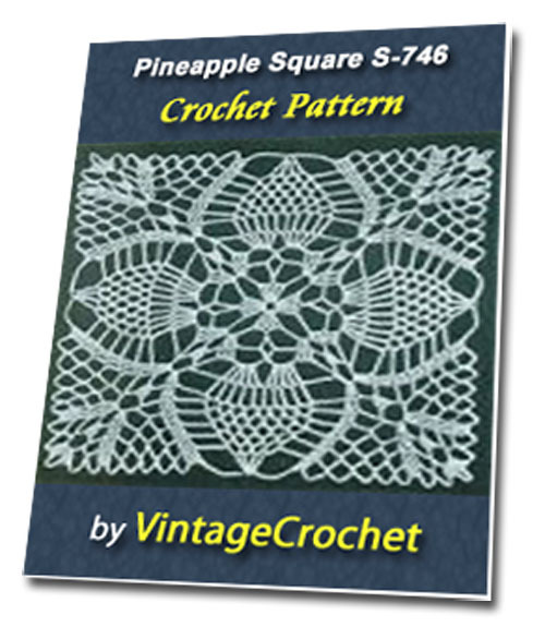 Product picture Pineapple Square S-746 Vintage Crochet Pattern eBook