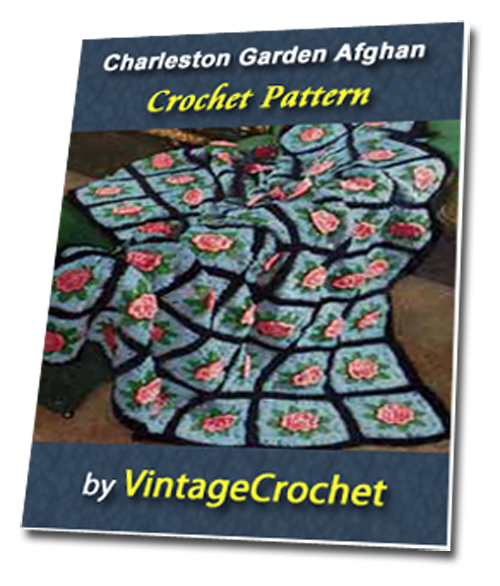 Product picture Charleston Garden Afghan Vintage Crochet Pattern eBook