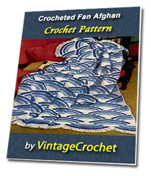 Product picture Crocheted Fan Afghan Vintage Crochet Pattern