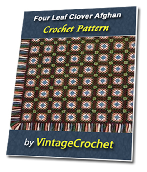 Product picture Four Leaf Clover Afghan Vintage Crochet Pattern