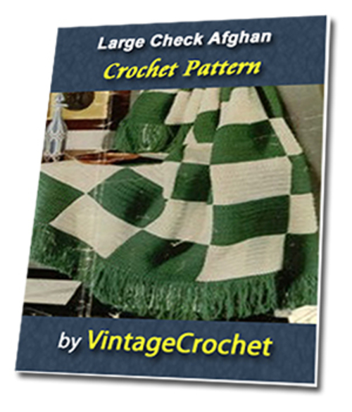 Product picture Large Check Afghan Vintage Crochet Pattern