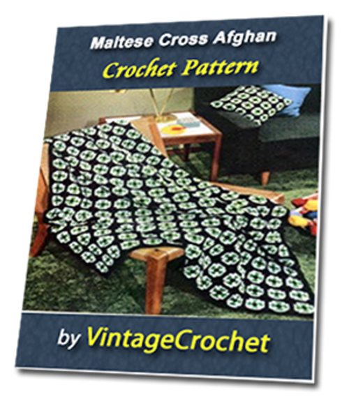 Product picture Maltese Cross Afghan Vintage Crochet Pattern