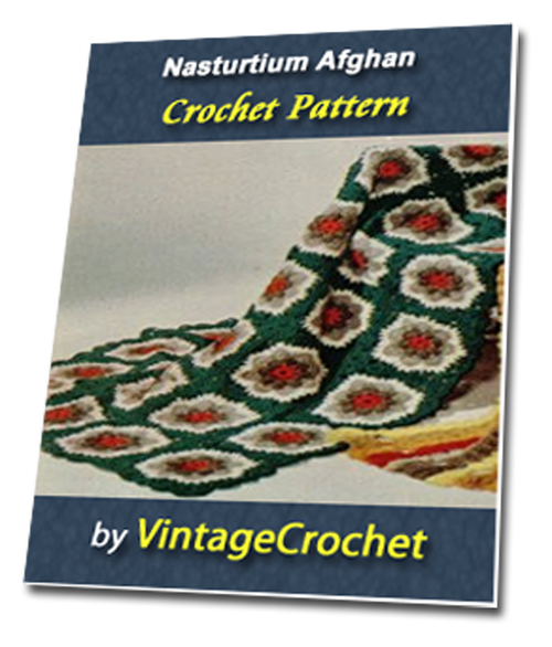 Product picture Nasturium Afghan Vintage Crochet Pattern eBook