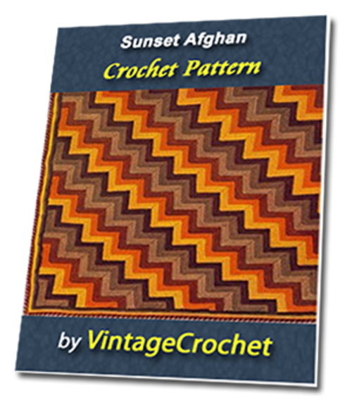 Product picture Sunset Afghan Vintage Crochet Pattern eBook