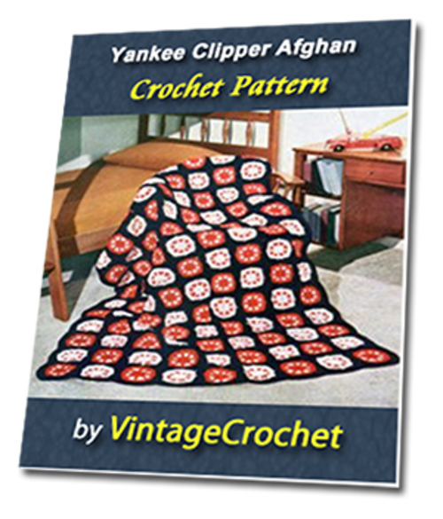 Product picture Yankee Clipper Afghan Vintage Crochet Pattern eBook