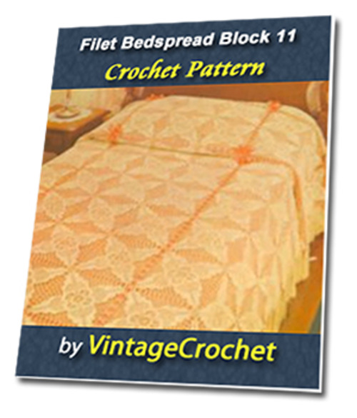 Product picture Filet Block 11 Bedspread Vintage Crochet Pattern