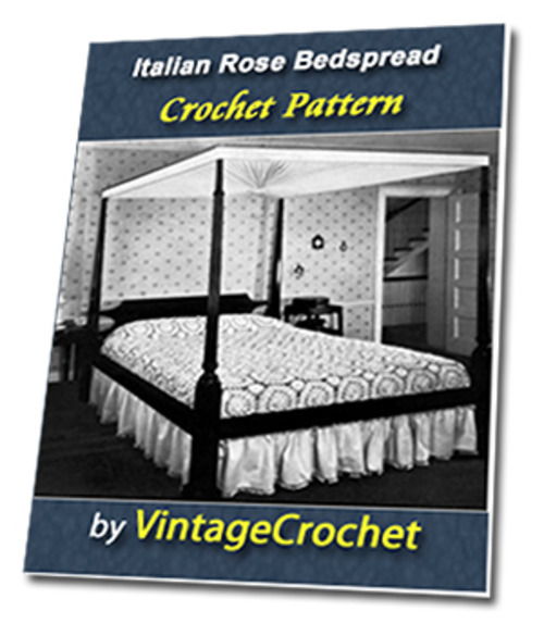 Product picture Italian Rose Bedspread Vintage Crochet Pattern