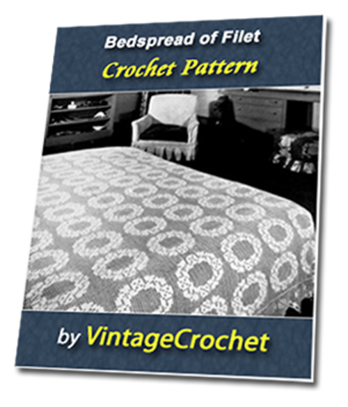 Product picture Bedspread of Filet Vintage Crochet Pattern