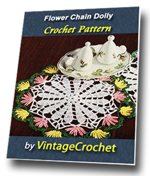 Product picture Flower Chain Doily Vintage Crochet Pattern