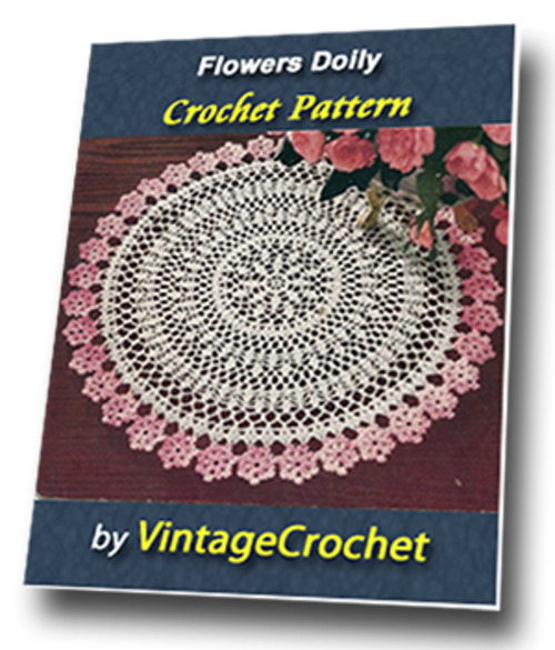 Product picture Flowers Doily Vintage Crochet Pattern