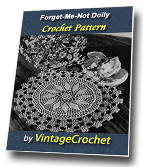 Product picture Forget-Me-Not Doily Vintage Crochet Pattern